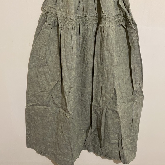 NWT Urban Outfitters Ella Linen Blend Tiered Dropped Waist Midi Dress Size M - Picture 5 of 12